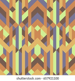 abstract retro geometric pattern yellow brown earth tone color. Vector illustration background eps 10