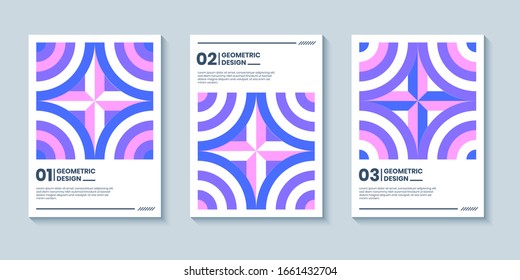 Abstract retro geometric poster and cover design with soft color, minimal geometric covers design. Colorful geometric background