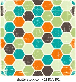 Abstract retro geometric scratched background. EPS8 vector texture.
