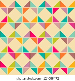 Abstract retro geometric seamless pattern