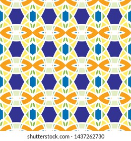Abstract Retro Geometric seamless pattern with triangles. Stained-glass