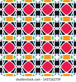 Abstract Retro Geometric seamless pattern with triangles. Stained-glass