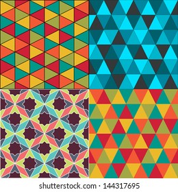 abstract retro geometric seamless pattern for design