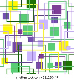 Resumen Patrón retro geométrico sin soldadura con cuadrados. Ilustración vectorial 