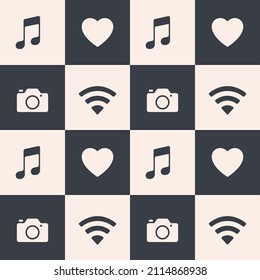 Abstract Retro Geometric seamless pattern with vintage color. Vector Illustration