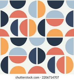 Abstract retro geometric seamless pattern