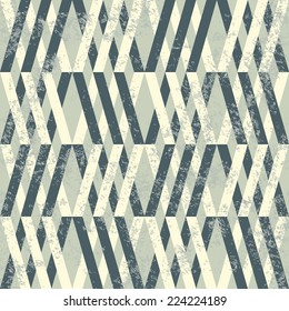Abstract Retro Geometric seamless pattern with bands. Vector Illustration.