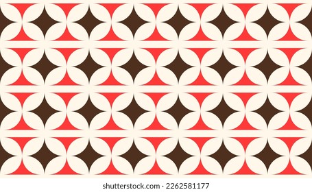 Abstract retro geometric seamless pattern. Decorative mid-century ornament background. Retro vintage design for wallpapers, textile, fabric. Vector texture