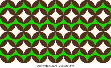 Abstract retro geometric seamless pattern. Decorative ornament background in 60s or 70s style. Retro vintage design for wallpapers, textile, fabric. Vector texture backdrop 
