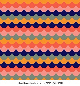 Abstract Retro Geometric seamless pattern with circles. Vector Illustration 