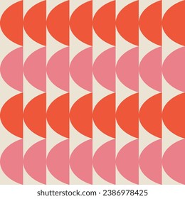 Abstract retro geometric seamless pattern. Geometric mid century modern style seamless pattern. Vector background print.
