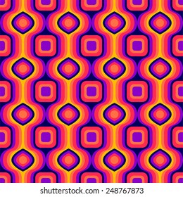 Abstract Retro Geometric seamless pattern. Vector Illustration