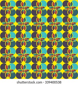 Abstract Retro Geometric seamless pattern. Vector Illustration