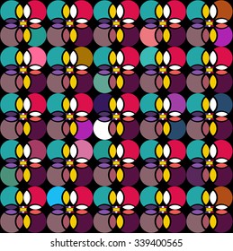 Abstract Retro Geometric seamless pattern. Vector Illustration