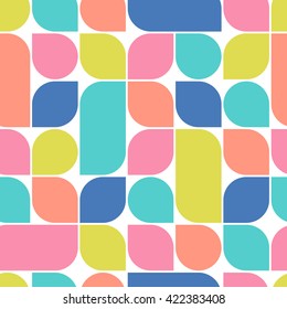 Abstract retro geometric seamless pattern. Vector Illustration.