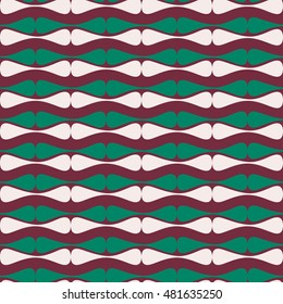 Abstract Retro Geometric seamless pattern with waves. Vector Illustration