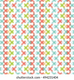 Abstract Retro Geometric seamless pattern with ovals. Pattern can be used for wallpaper, cover fills, web page background, surface textures. Vector linen texture.