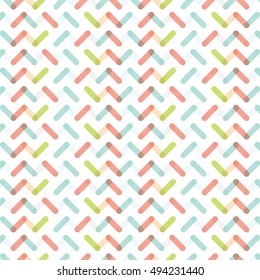 Abstract Retro Geometric seamless pattern with ovals. Pattern can be used for wallpaper, cover fills, web page background, surface textures. Vector linen texture.