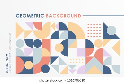 Abstract retro geometric shape background pastel color.