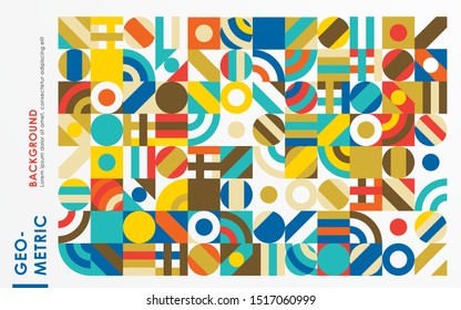 Abstract retro geometric shape background.
