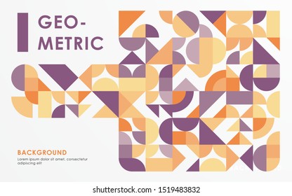 Abstract retro geometric shape background pastel color.