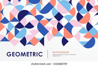 Abstract retro geometric shape background color.