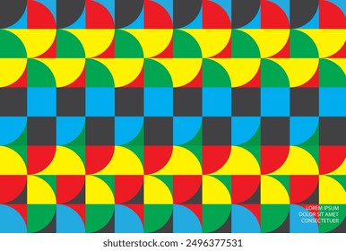 Abstract retro geometric shape background color.