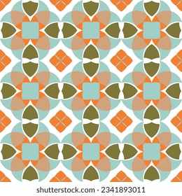 Abstract Retro Geometric Trendy Fashion Colored Seamless Vector Pattern Tile Style Design