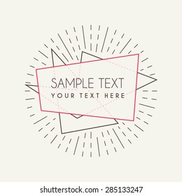 Abstract Retro Geometric Vector Line Art Decoration Frame