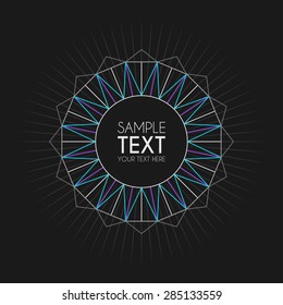 Abstract Retro Geometric Vector Line Art Decoration Frame