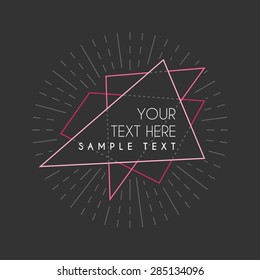 Abstract Retro Geometric Vector Line Art Decoration Frame