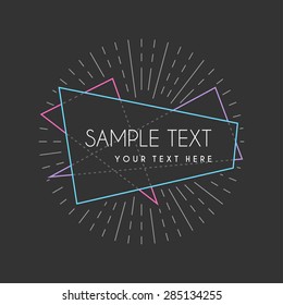 Abstract Retro Geometric Vector Line Art Decoration Frame