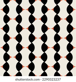 Abstract Retro Geometric Vertical Knots Seamless Pattern Trendy Fashion Colors Perfect for Allover Fabric Print or Wrapping Paper Minimal Basic Chic Design Black White Tones