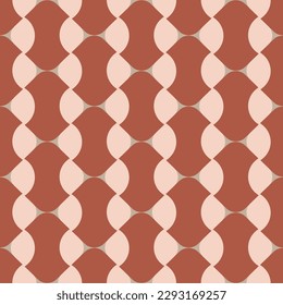 Abstract Retro Geometric Vertical Knots Seamless Pattern Trendy Fashion Colors Perfect for Allover Fabric Print or Wrapping Paper Minimal Basic Chic Design Amber Brown Pastel Pink Tones