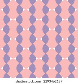 Resumen Retro Geométrico Vertical Knots Patrón transparente Colores de moda Perfecto para Alamante Tela Imprimir o envolver Papel Mínimo Diseño Chic Básico Tones Lilac Rosa Pastel