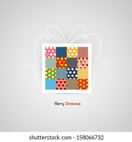 abstract retro gift, present box. merry christmas background
