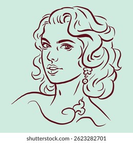 Resumo do vetor feminino retrô para ilustração, cartão, decoração