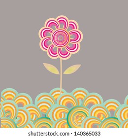 Abstract retro glamour pink flower vintage background. vector abstract floral design template can be used for cover / poster / layout / website design