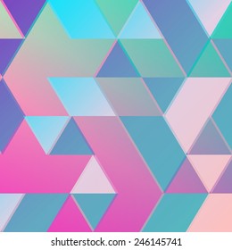 Abstract retro gradient triangles background