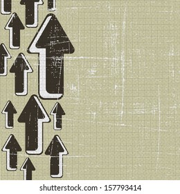 Abstract retro grunge arrow background - vector illustration
