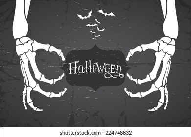 Abstract retro grunge halloween background. Vector illustration