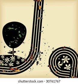 Abstract Retro Grunge Vector Background. Retro Collection