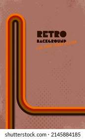 Abstract retro grungy stripe background with halftone texture - vector illustration