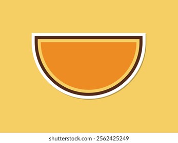 Abstract Retro half circle sticker shape flat vector illustration 