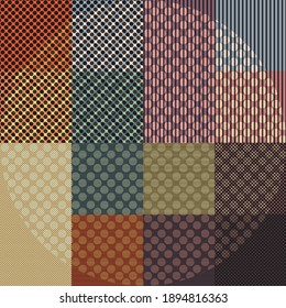 An abstract retro halftone checkered shape background image.
