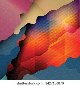 Abstract retro halftone dotted background. Colorful vector illustration. Modern wallpaper. Background for party flyer or poster