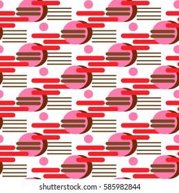 Abstract retro Halftone Seamless Vector Pattern, Red Texture Background. Contemporary template for web, print project. Suitable for textile, fabric, banner, voucher, card, invitation, poster design. 
