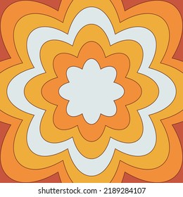 Abstract retro hippie groovy background. Vintage psychedelic pattern 60s 70s style. Cartoon vector illustration for cover, card, brochure, social media design template, print, poster