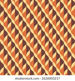 Abstract retro leaves seamless pattern