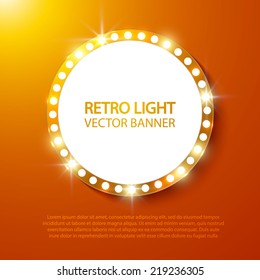 Abstract retro light banner. Vector illustration